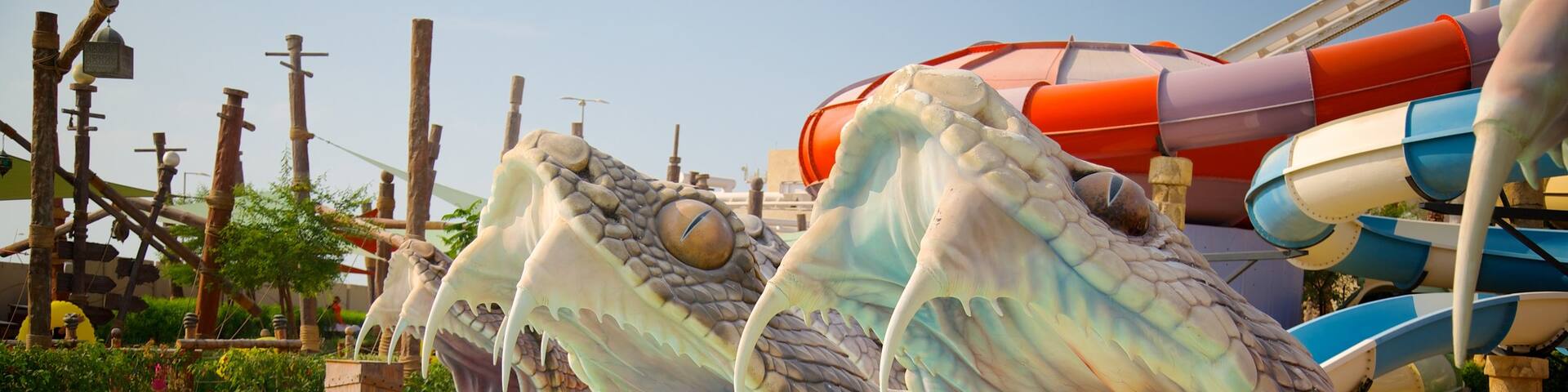 Yas Waterworld showing a water park