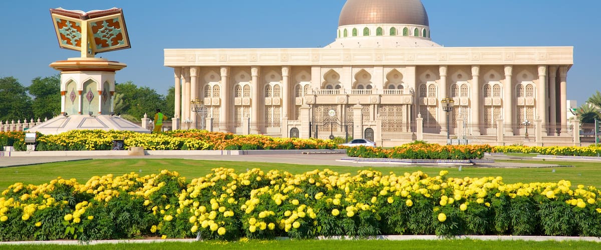 Sharjah which includes heritage elements, flowers and heritage architecture