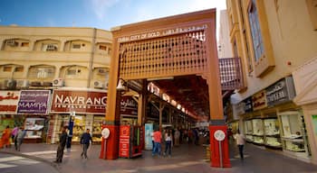 Gold Souk which includes a city, city views and signage