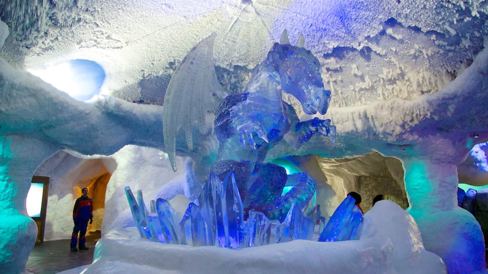 Ski Dubai caracterizando vistas internas, neve e arte