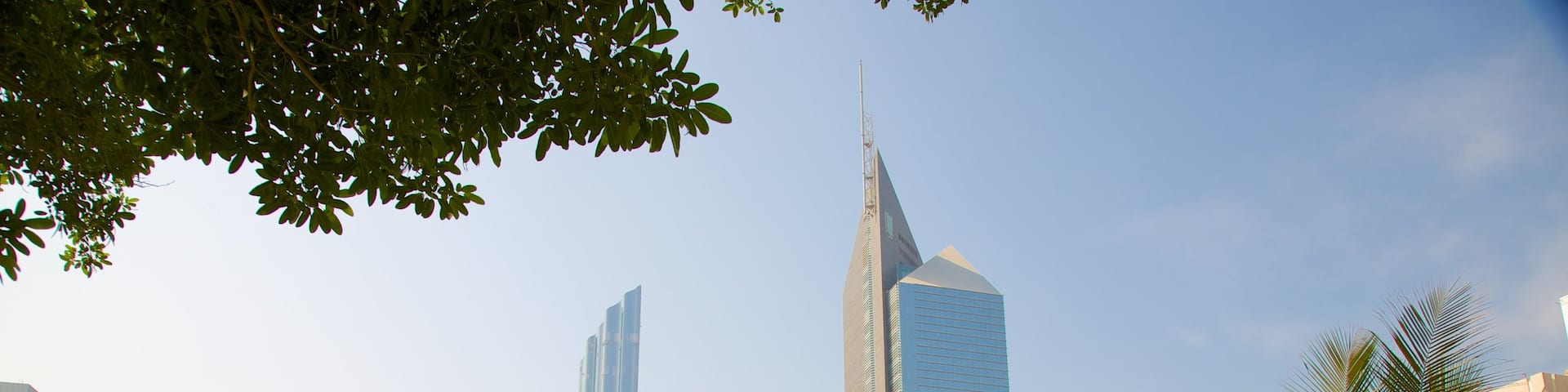 Capital Garden showing a high rise building, a city and a fountain