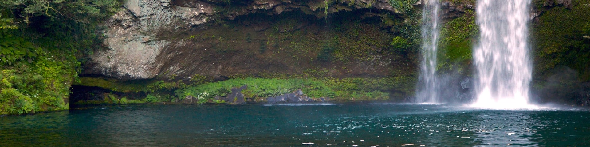 Cheonjiyeon Waterfall which includes a cascade