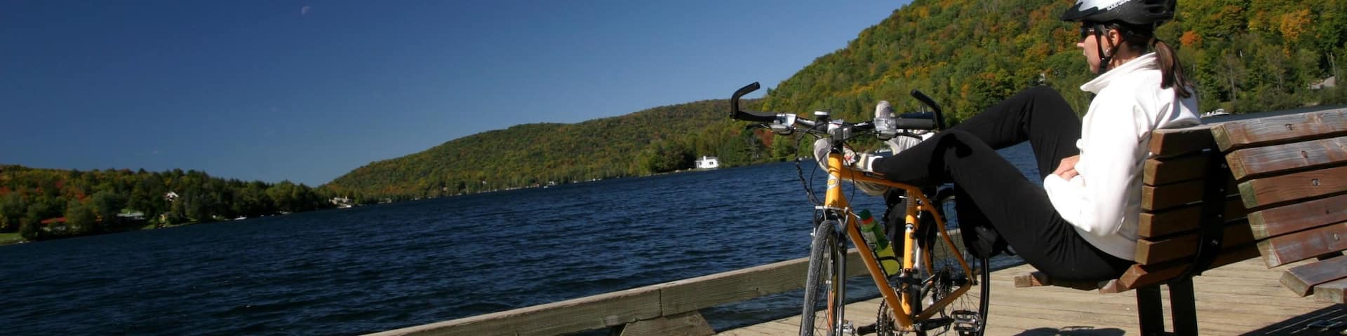 Mont-Tremblant featuring cycling, views and a lake or waterhole