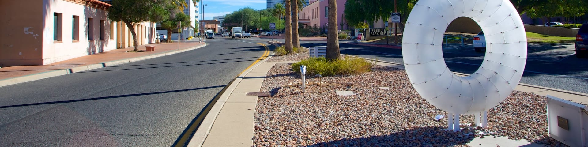 Museo de Arte de Tucson ofreciendo escenas urbanas, una ciudad y arte al aire libre