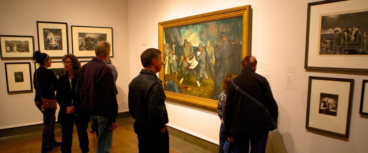Columbus Museum of Art showing interior views and art as well as a small group of people