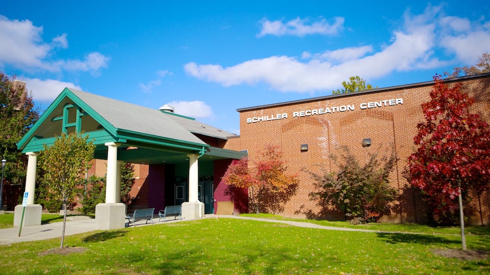 Schiller Park das einen Garten und Beschilderung