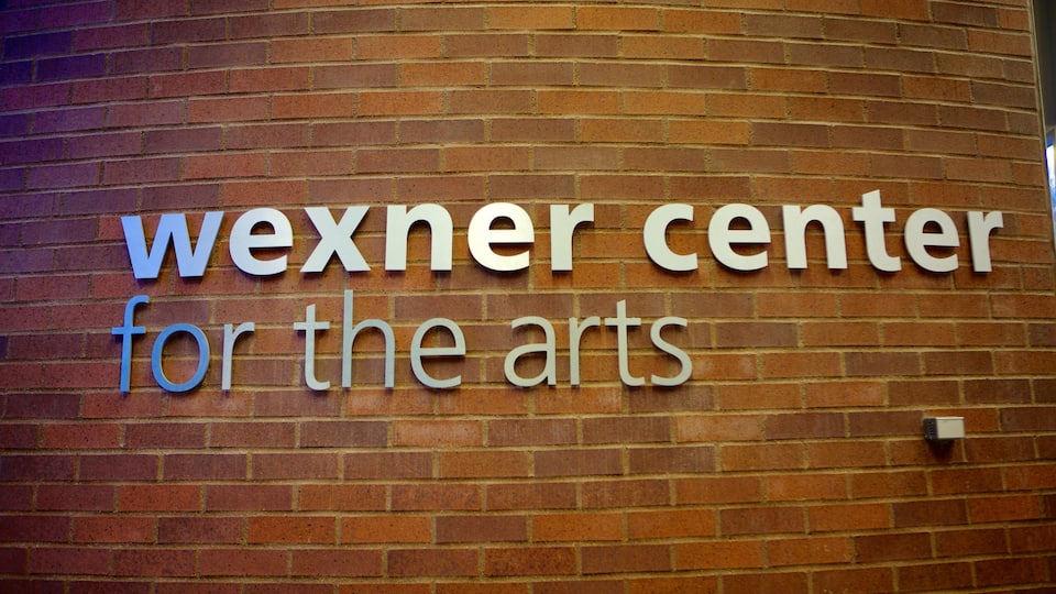 Wexner Center for the Arts showing signage and theatre scenes