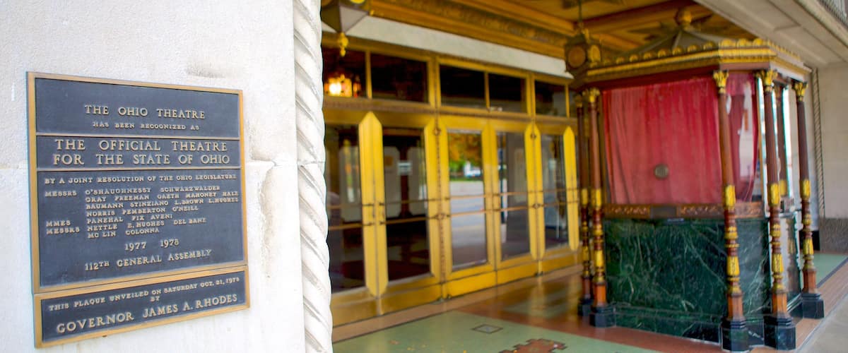 Ohio Theater which includes theatre scenes and signage
