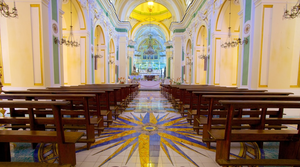 Amalfi Coast showing interior views, a church or cathedral and religious elements