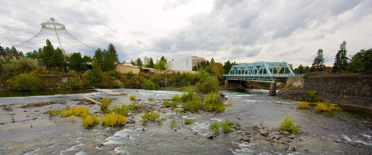 Spokane which includes a bridge and a river or creek