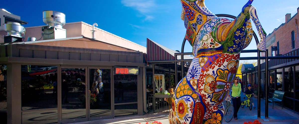 Fort Collins que incluye arte al aire libre y un parque o plaza