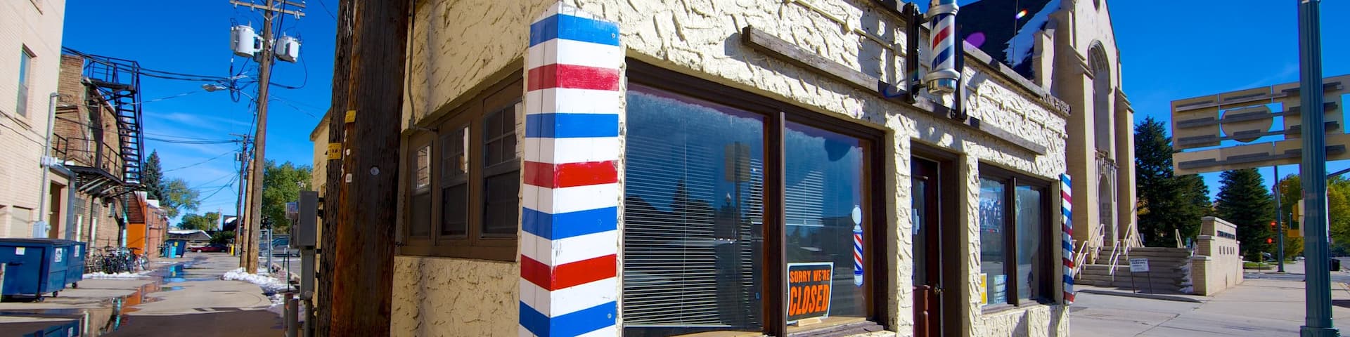 Laramie which includes a small town or village, street scenes and signage