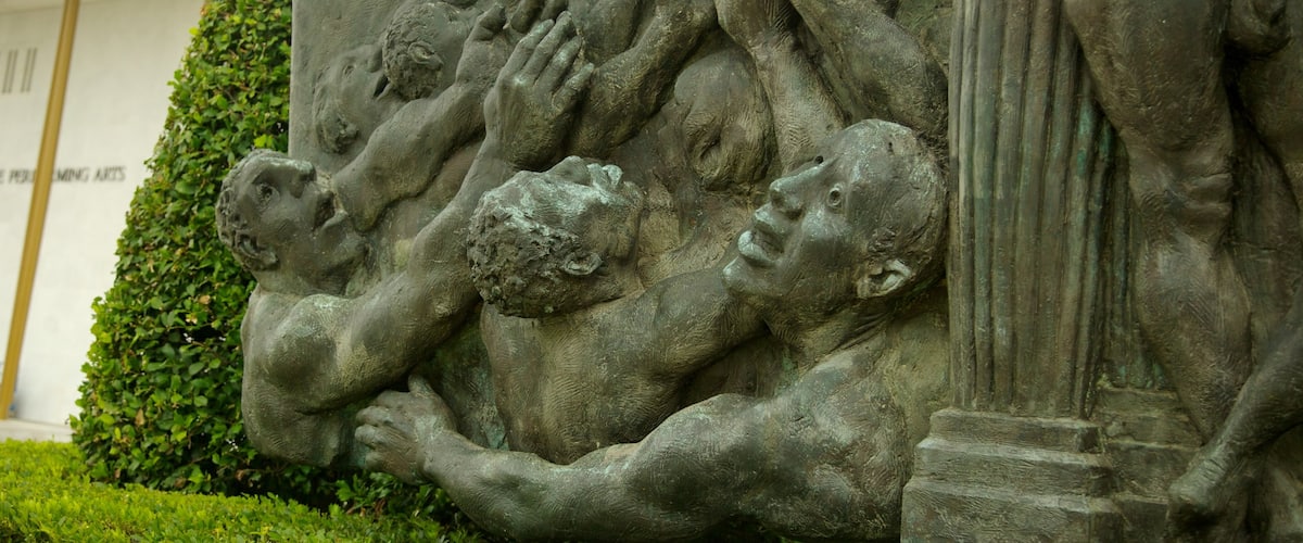 Foggy Bottom featuring outdoor art and a statue or sculpture