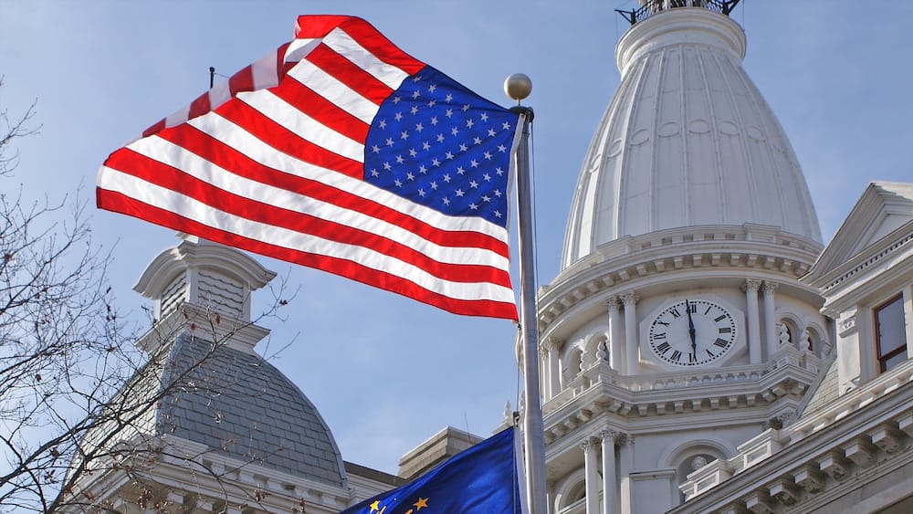 Lafayette montrant bâtiment public, patrimoine architectural et ville