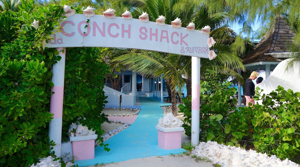 Conch Bar featuring signage, a bar and general coastal views