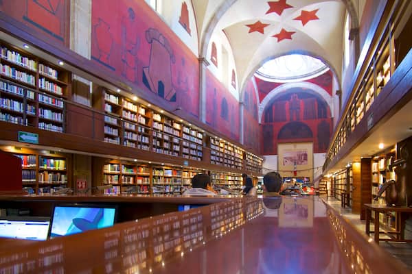 Biblioteca Octavio Paz which includes an administrative building and interior views