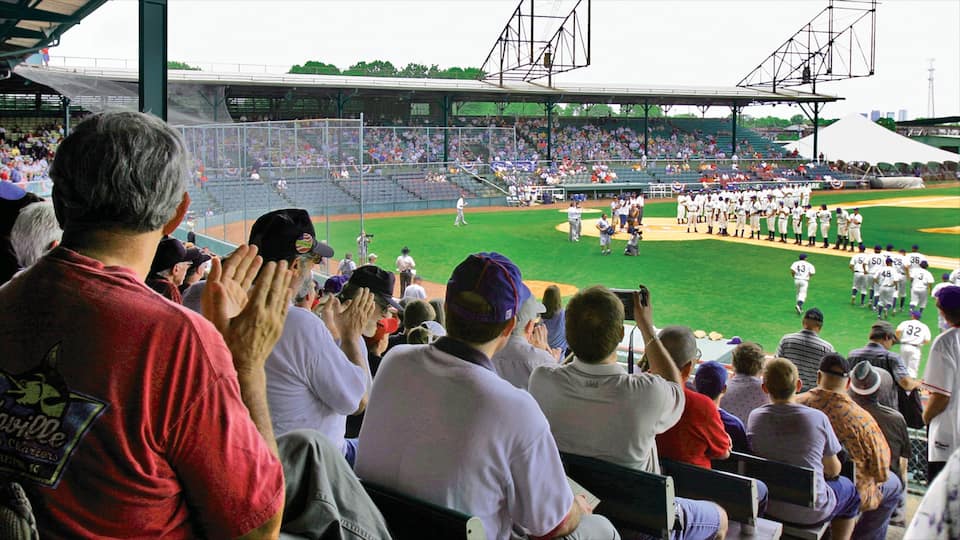 Birmingham which includes a sporting event as well as a large group of people