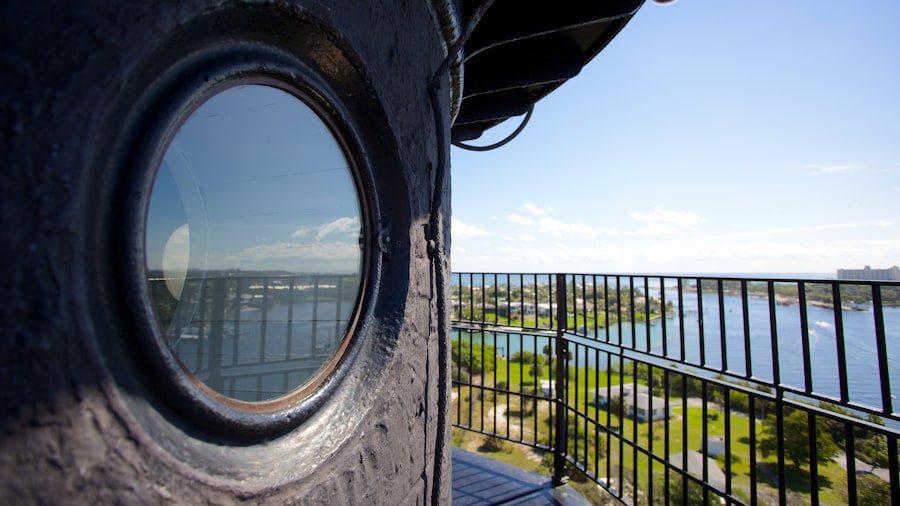 Jupiter Inlet Lighthouse featuring general coastal views, views and a lighthouse