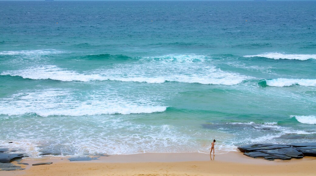 Mooloolaba which includes rugged coastline, landscape views and a sandy beach