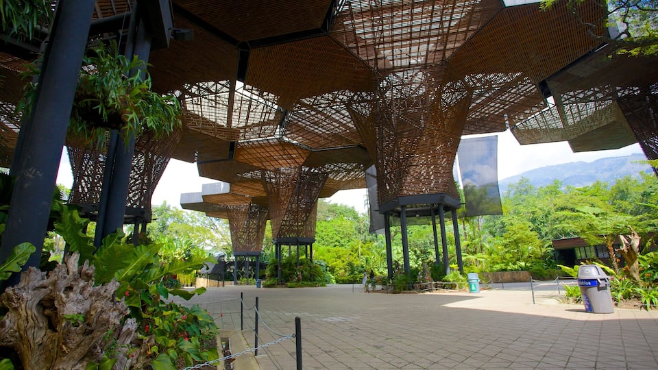 Jardín Botánico Joaquín Antonio Uribe mostrando arquitectura moderna y un parque
