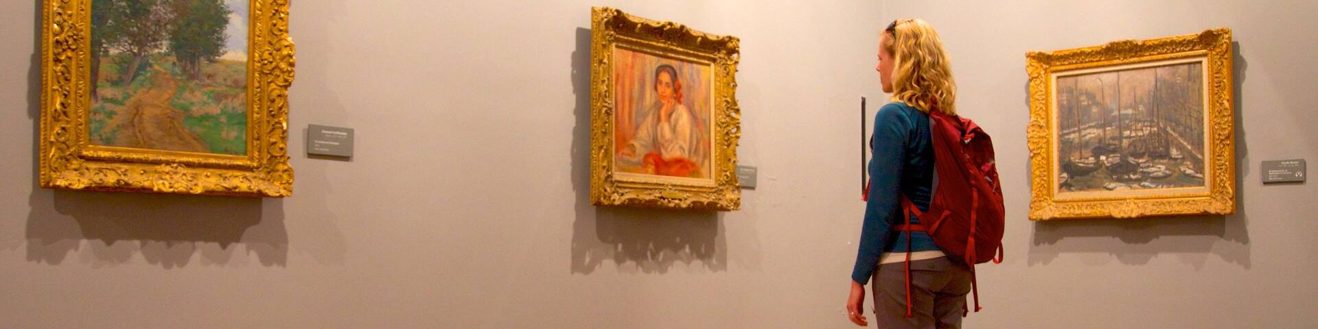 Botero Museum which includes interior views and art as well as an individual femail