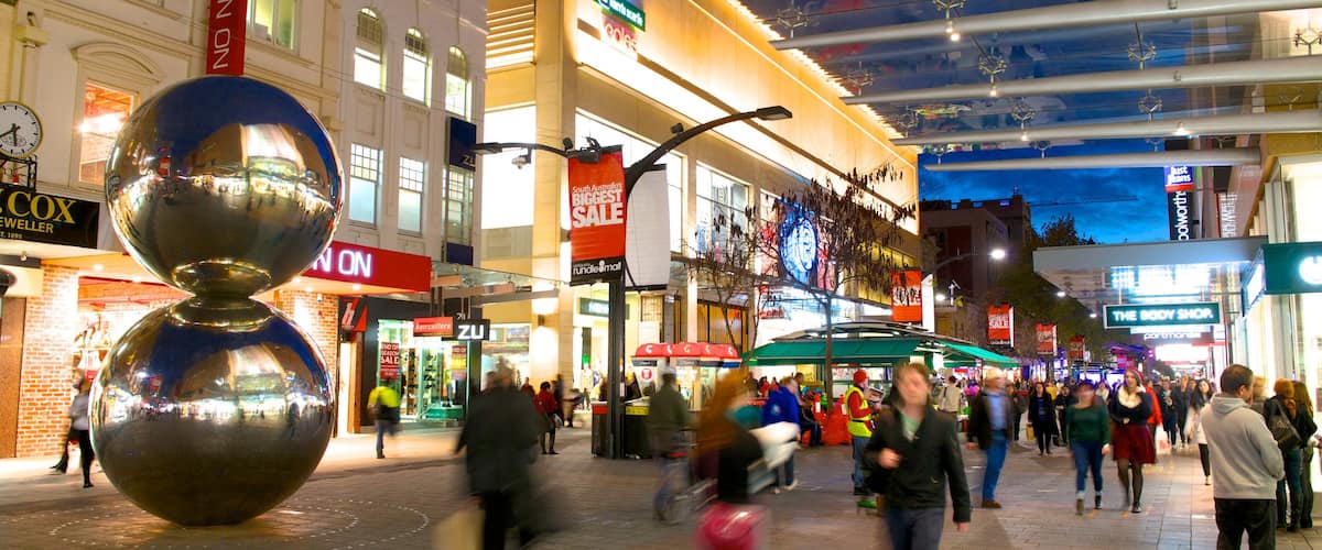 Rundle Mall featuring nightlife, night scenes and street scenes