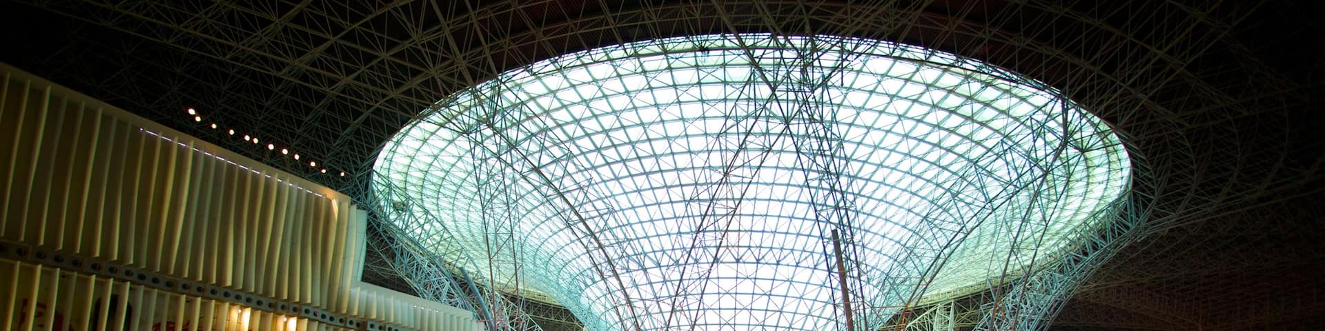 Ferrari World which includes modern architecture and interior views