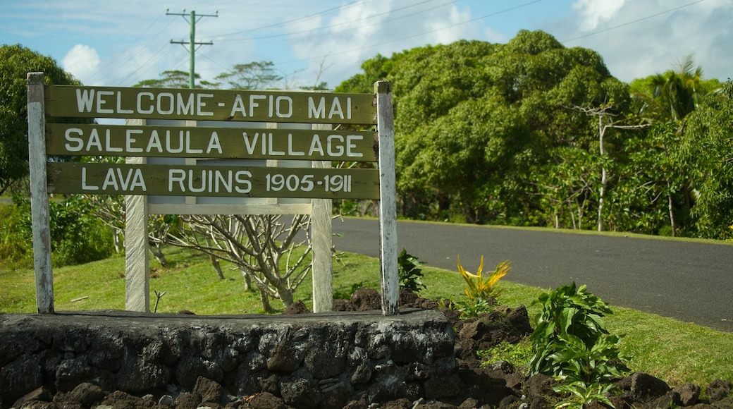 Saleaula Lava Field showing signage