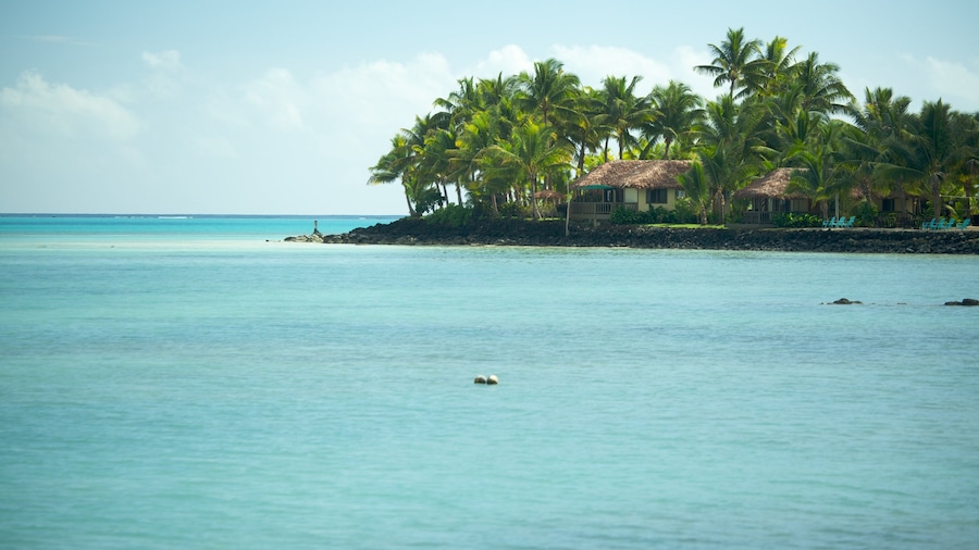 Manono showing general coastal views, a coastal town and a house