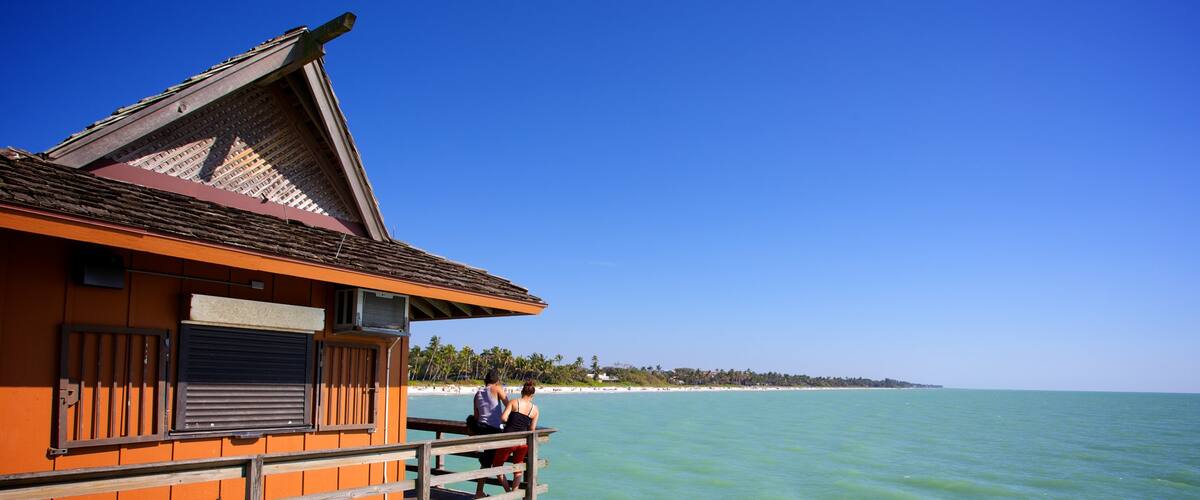 Naples Pier showing views and general coastal views as well as a couple