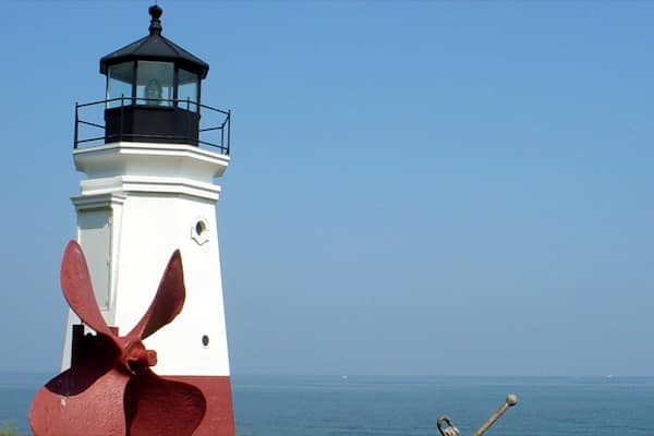 Sandusky qui includes vues littorales et phare