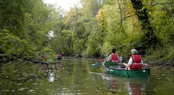 Akron showing landscape views, a lake or waterhole and a river or creek