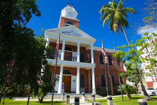 Jackson Square featuring an administrative buidling and heritage elements