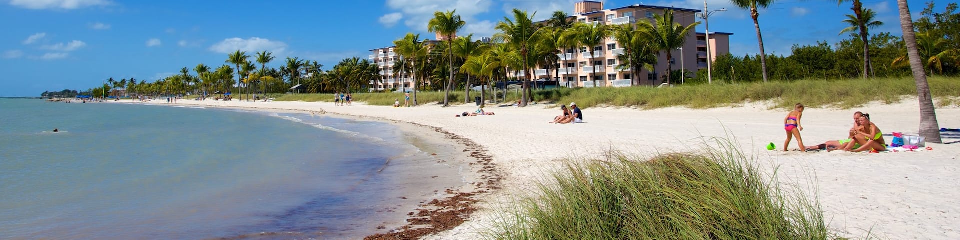 Smathers Beach showing a luxury hotel or resort, tropical scenes and a beach