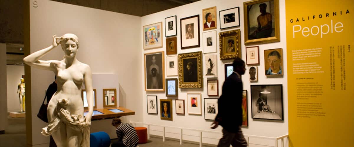 Oakland Museum of California showing a statue or sculpture and art