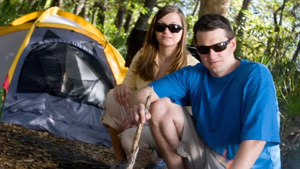 Kingsley Plantation featuring camping as well as a couple