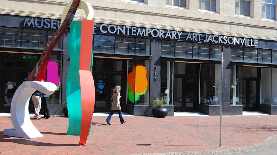 Jacksonville Museum of Modern Art featuring street scenes as well as an individual female