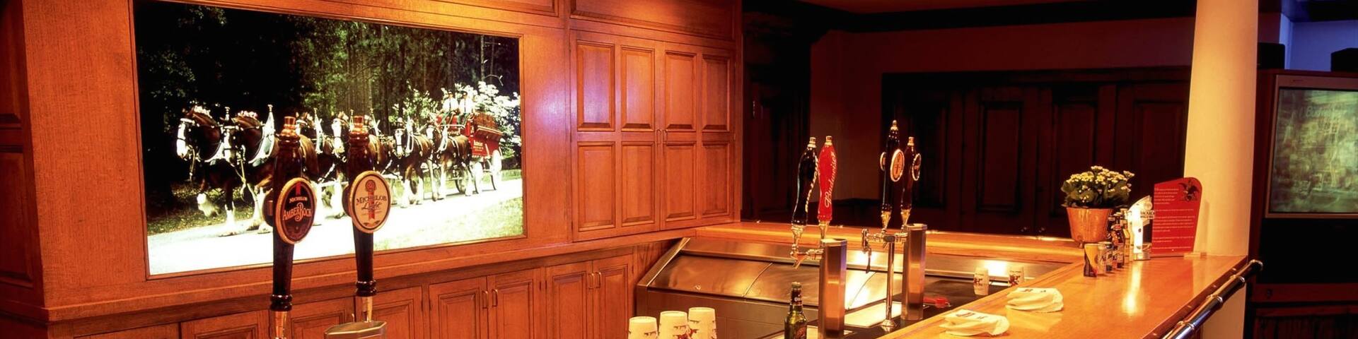 Anheuser-Busch Brewery which includes a bar and interior views