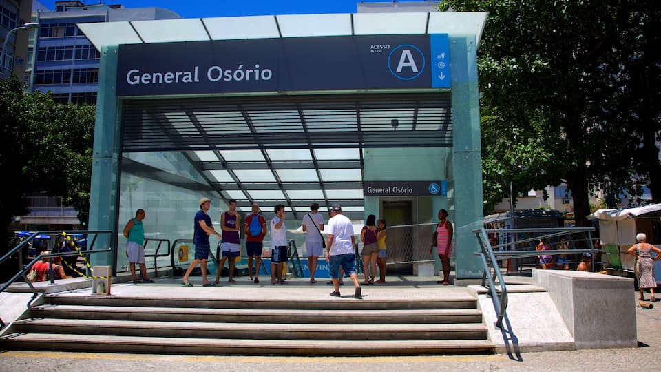 Ipanema which includes signage and modern architecture