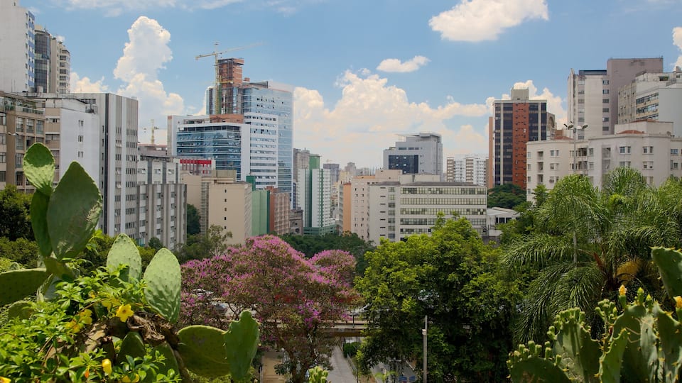 Museo de Arte Moderno ofreciendo un rascacielos, un jardín y una ciudad