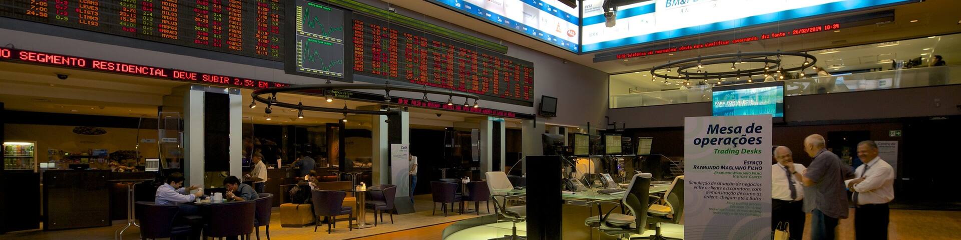Sao Paulo Stock Exchange which includes interior views