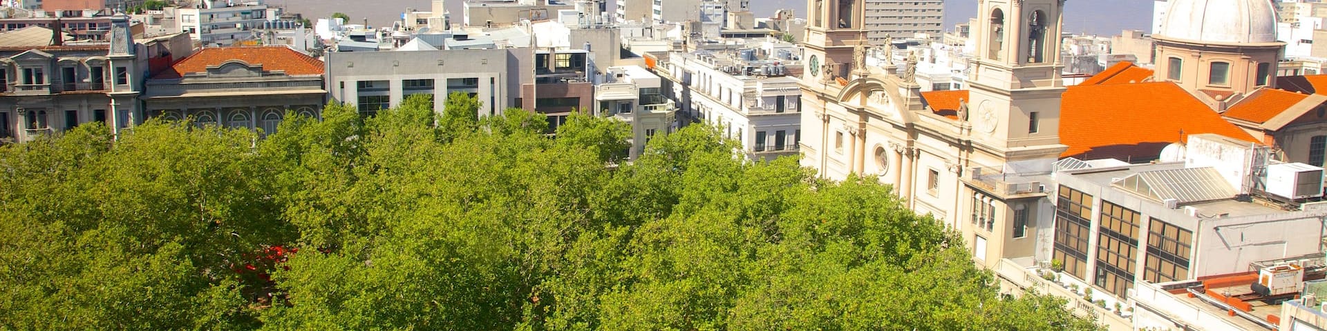 Montevideo Cathedral featuring a city, a church or cathedral and religious elements