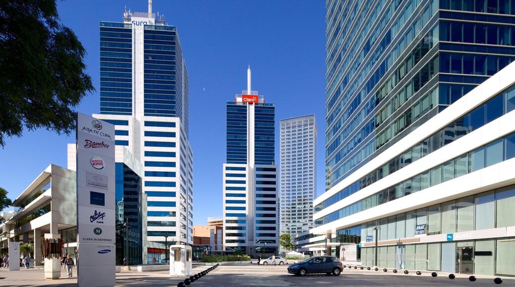 Montevideo which includes street scenes, a high-rise building and modern architecture