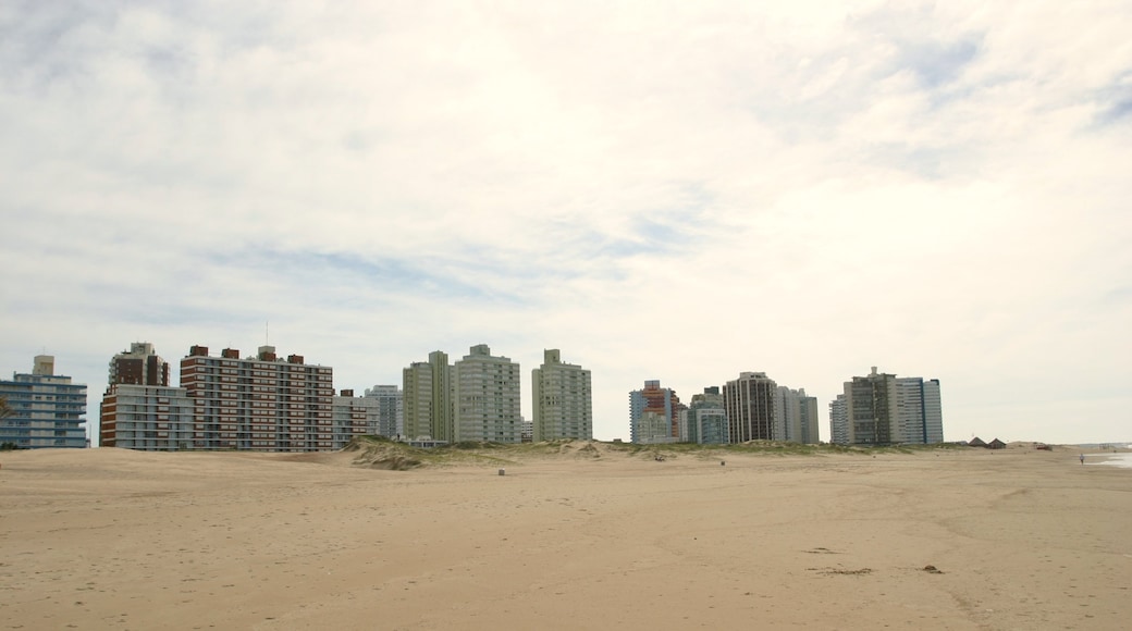 Punta del Este featuring a beach and a coastal town