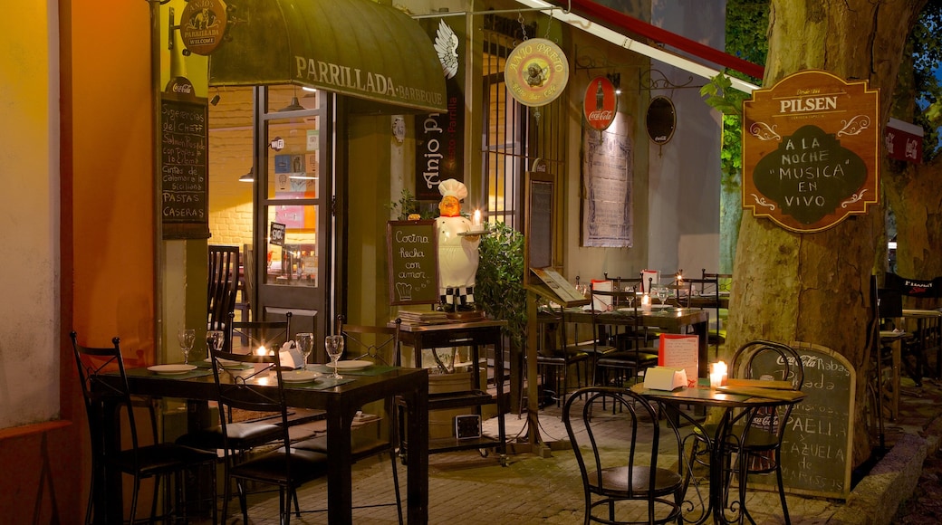 Colonia del Sacramento Plaza de Armas showing dining out