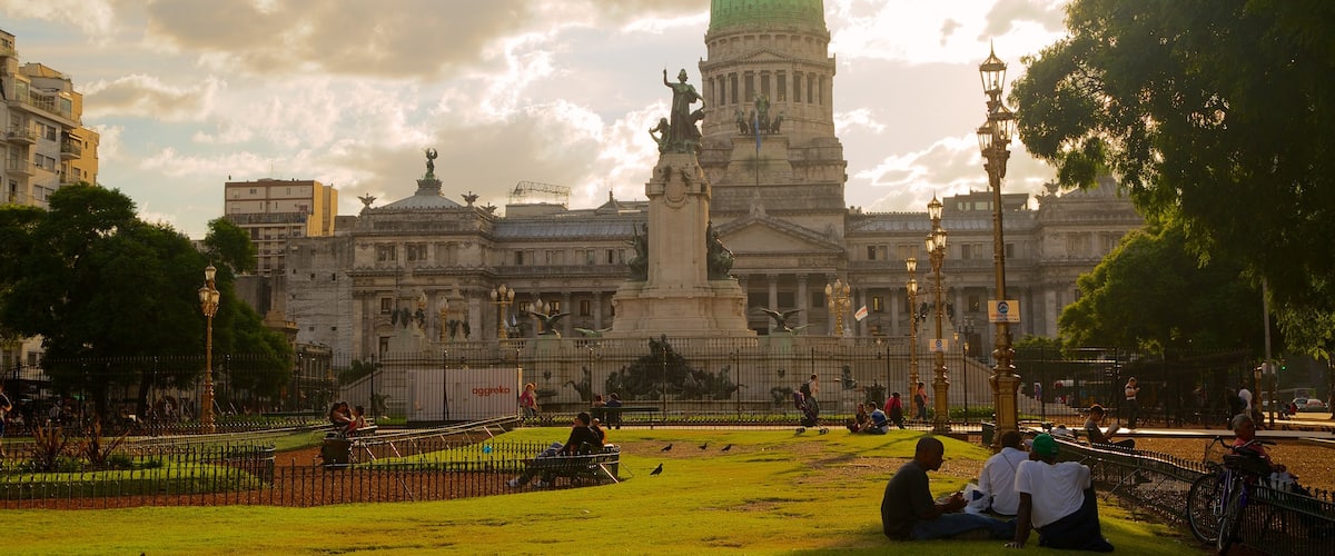Argentine National Congress which includes heritage architecture and a park
