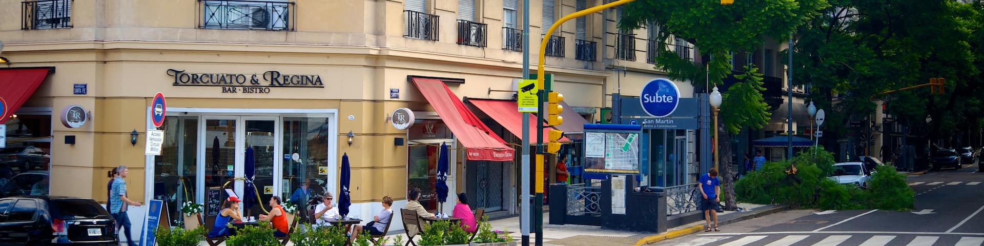 Plaza San Martin which includes a city and street scenes