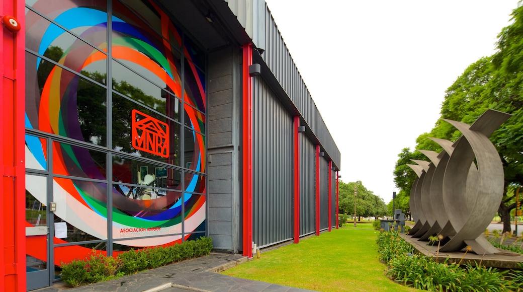 National Museum of Fine Arts showing outdoor art and modern architecture