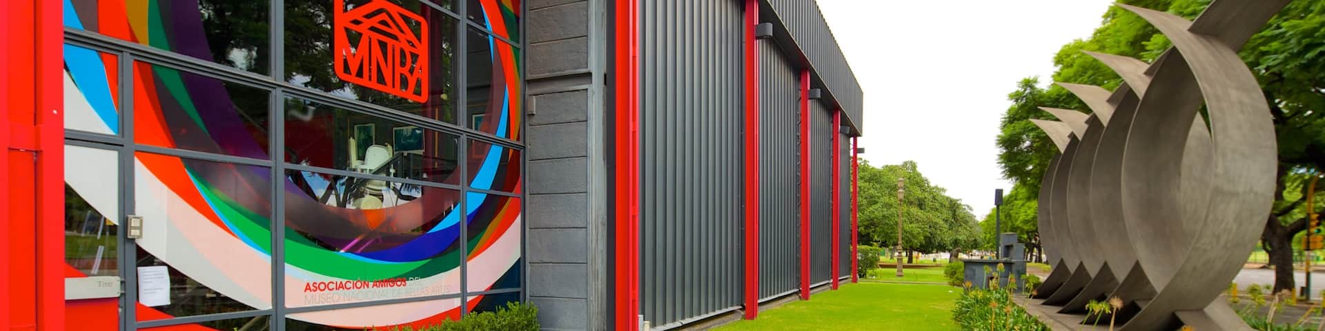 National Museum of Fine Arts featuring modern architecture and outdoor art