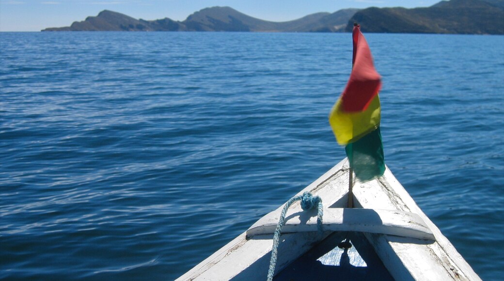 Bolivia featuring general coastal views and boating